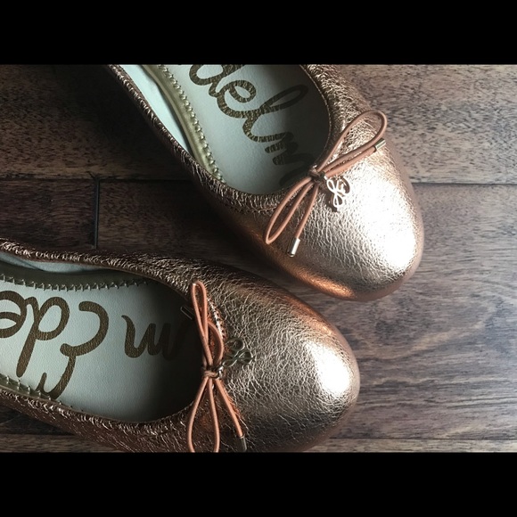 NWOT Sam Edelman Felicia Flats. Metallic Copper - Picture 4 of 8